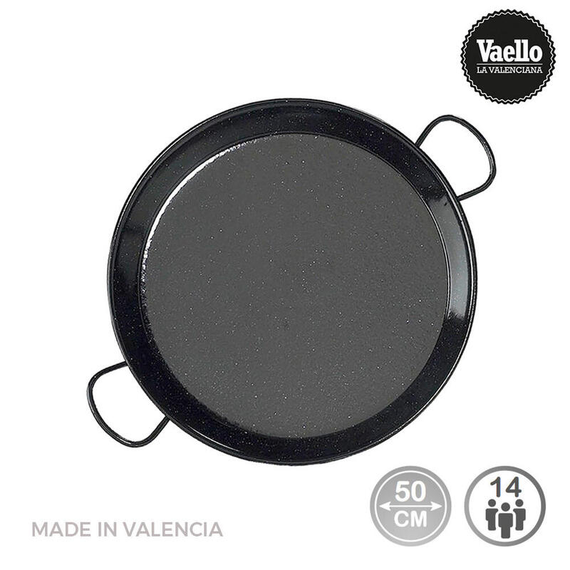 Paellera Tradicional Acero Esmaltado Ø50cm (14 Personas). Vaello