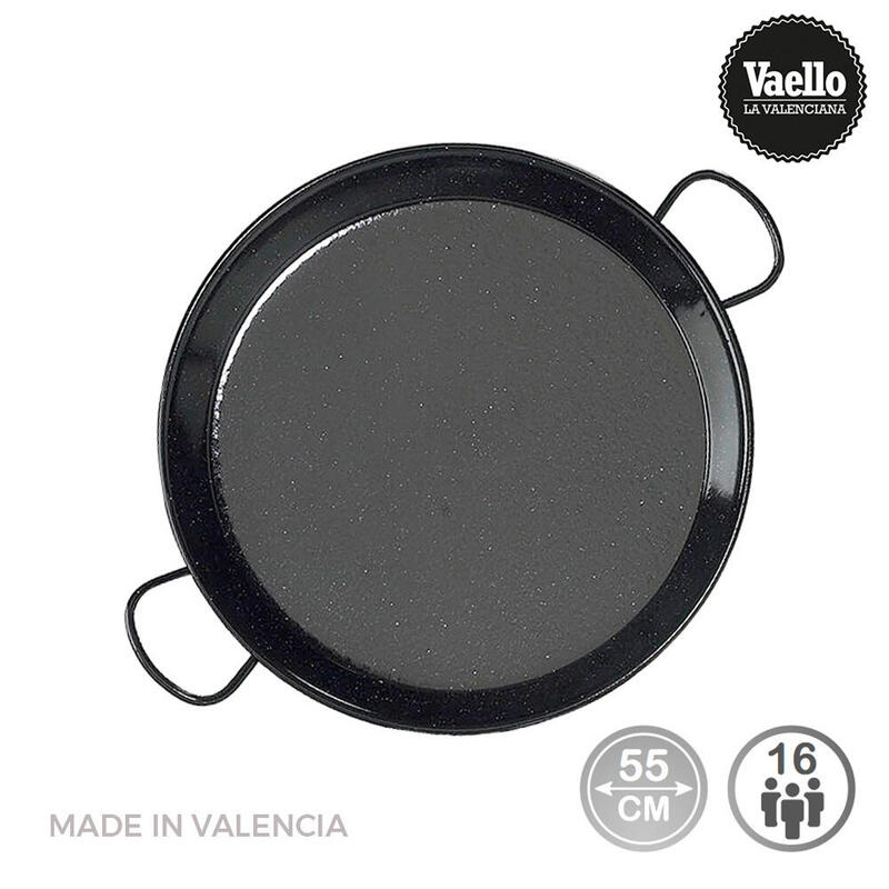 Paellera Tradicional Acero Esmaltado Ø55cm (16 Personas). Vaello
