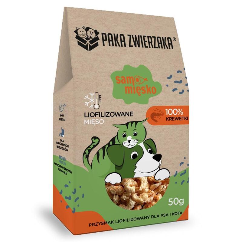 Paka Zwierzaka Samo Miesko Shrimps  Premio Para Perros - 70g