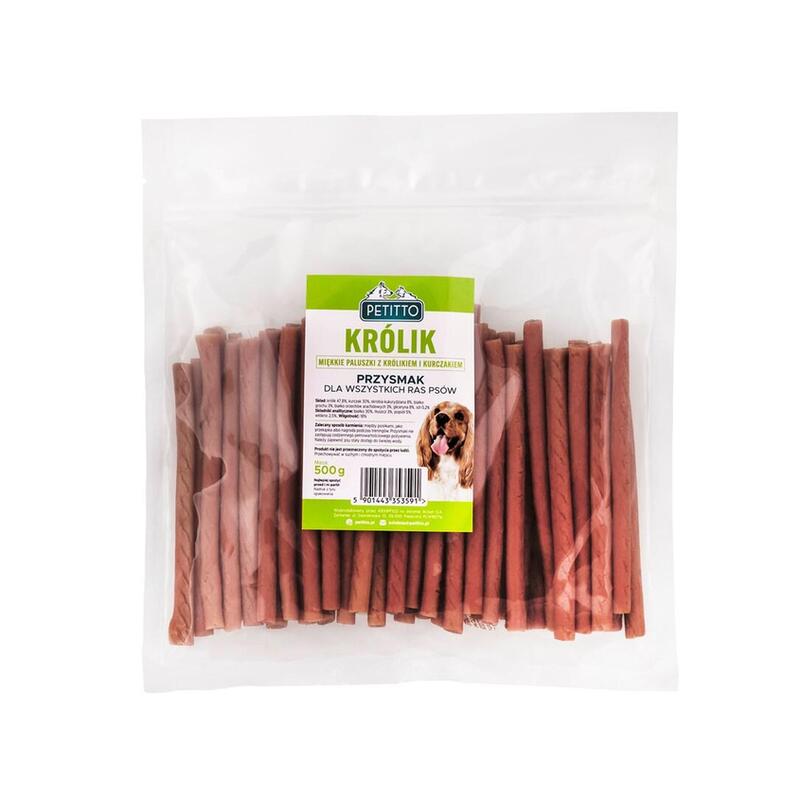 Palitos De Conejo Pequeños Y Suaves - Una Delicia Para Perros - 500g