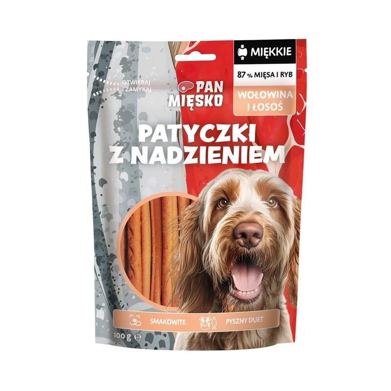 Pan Miesko Delight Para Palitos De Perro Con Relleno De Carne Y Salmón 100g