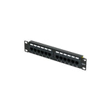 Panel De Parcheo Para Rack 10" 12 Puertos Utp Cat6 1u Negro