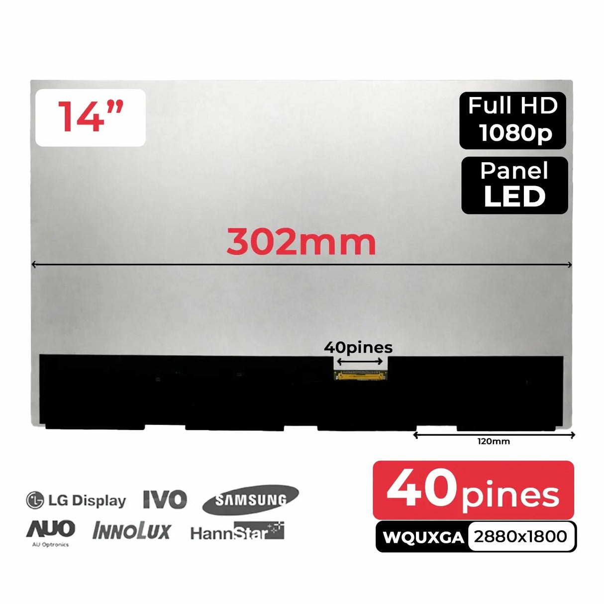 Pantalla 14" Atna40Cu06-0 Para Portátil Sin Marco