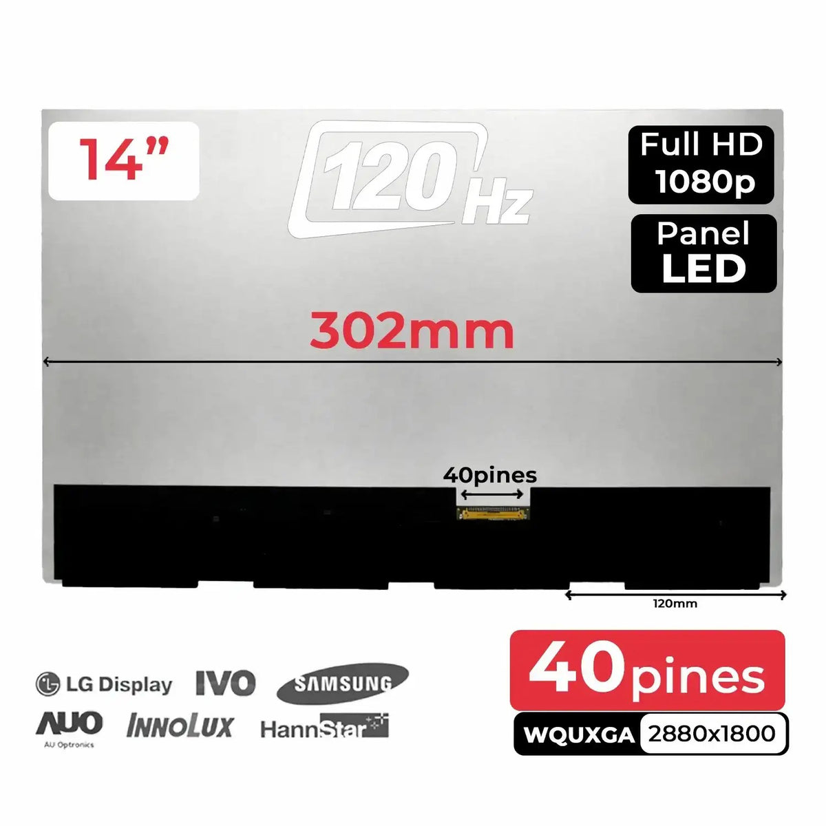 Pantalla Oled De 14" Atna40Cu06-0 Para Portátil Sin Marco 120Hz