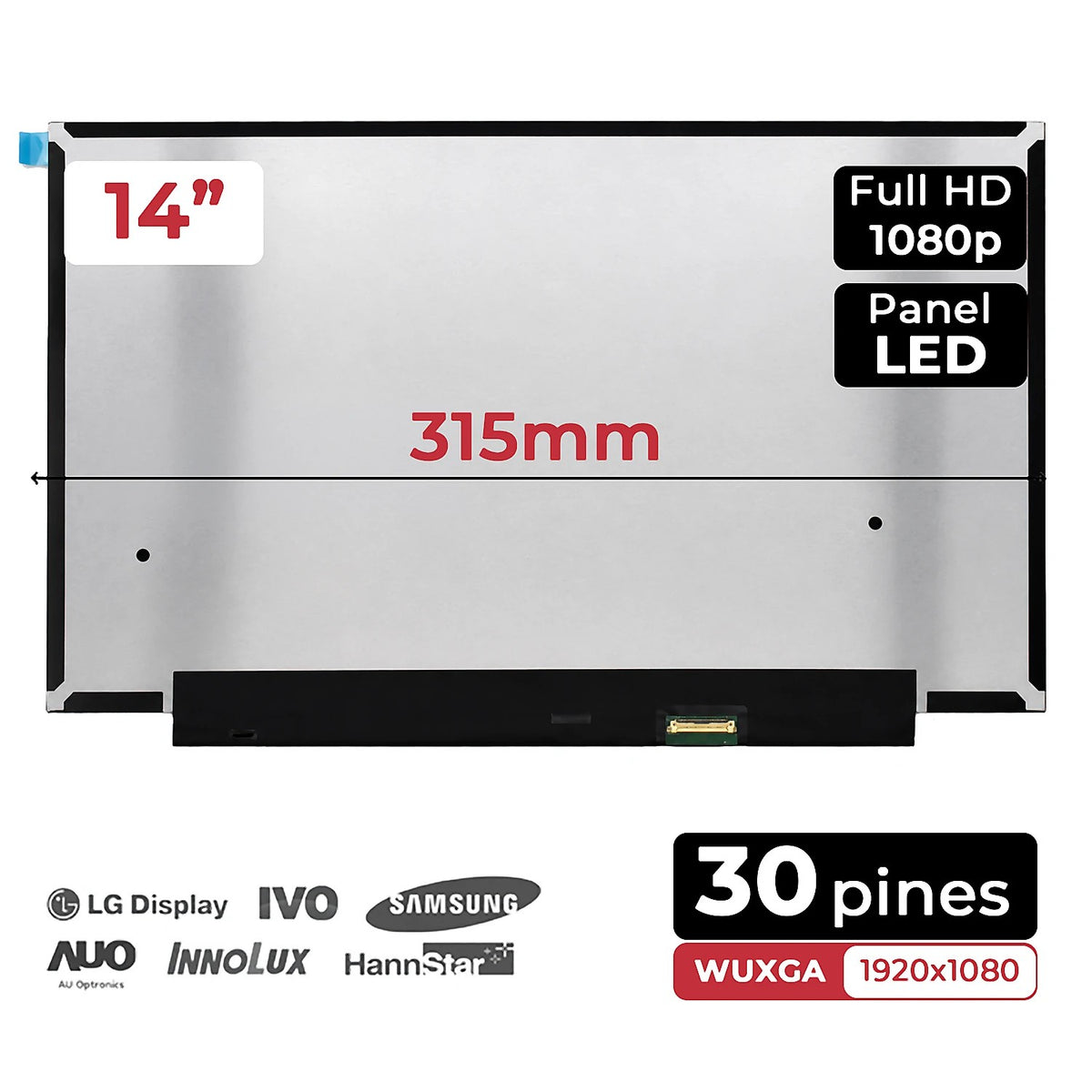 Pantalla Led Mate De 14" Para Portátil Hp Elitebook 840 G5 G6 G7 M140Nvfa R5 Fhd