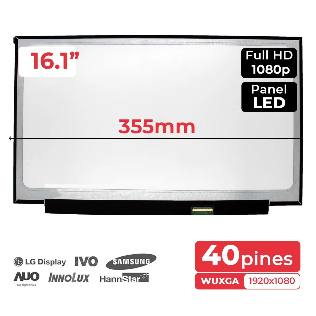Pantalla Led Mate De 16.1" Para Hp Victus 16-D Series Nv161Fhm-Ny6 144 Hz