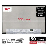 Pantalla Led 16" 1920x1200 Fhd Para Portátil N160jca Eel Rev.A1 30 Pines