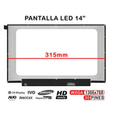Pantalla Led Brillante De 14" Para Portátil B140xtn07.2 B140xtn07.2 Hw1a Nt140whm N44 V8.0 315mm