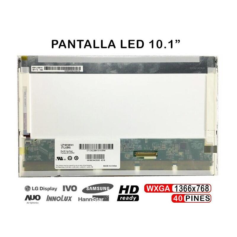 Pantalla Led De 10.1" Para Portátil Lp101wh1-Tlb5 Lp101wh1-Tla1 1366x768 40 Pines