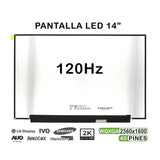 Pantalla Led De 14" Para Portátil Ne140qdm Nx1 120hz 40 Pines Qhd