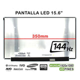 Pantalla Led De 15.6" Para Portátil Nv156fhm Ny4 V8.0 Fhd Ips 144hz 350mm 40 Pines