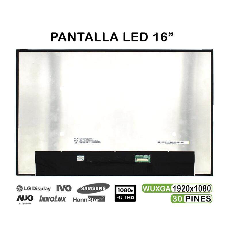 Pantalla Led De 16" Para Portátil Lp160wu1 Spf1 Nv160wum N43 V8.0 Fhd 30 Pines