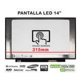 Pantalla Led Táctil De 14" Para Portátil N140hcn Ea1 Rev.C1 01yn151 Fhd 40pines 315mm