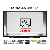Pantalla Led Táctil De 14" Para Portátil N140hcn-Ea1 Rev.C1 01yn151 Fhd 40pines 315mm