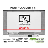 Pantalla Led Táctil De 14" Para Portátil N140hcn-Ea1 Rev.Ca Sd10z34926 Fhd 40pines 315mm