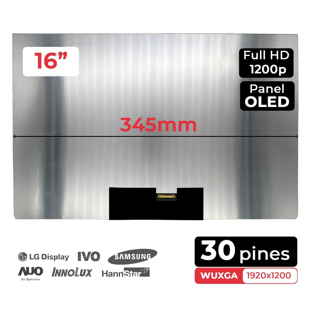 Pantalla Oled De 16" Para Portátil Hp Envy 16-H | Atna60Kj02 30 Pines