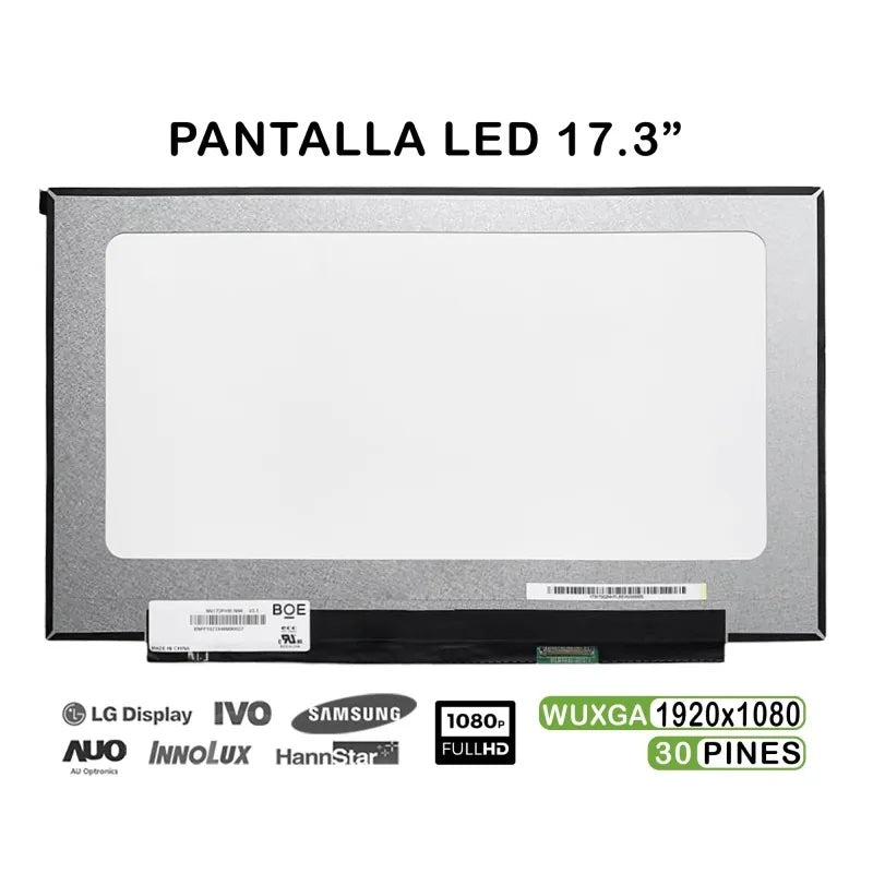 Pantalla Led De 17.3" Para Portátil Nv173Fhm-N47