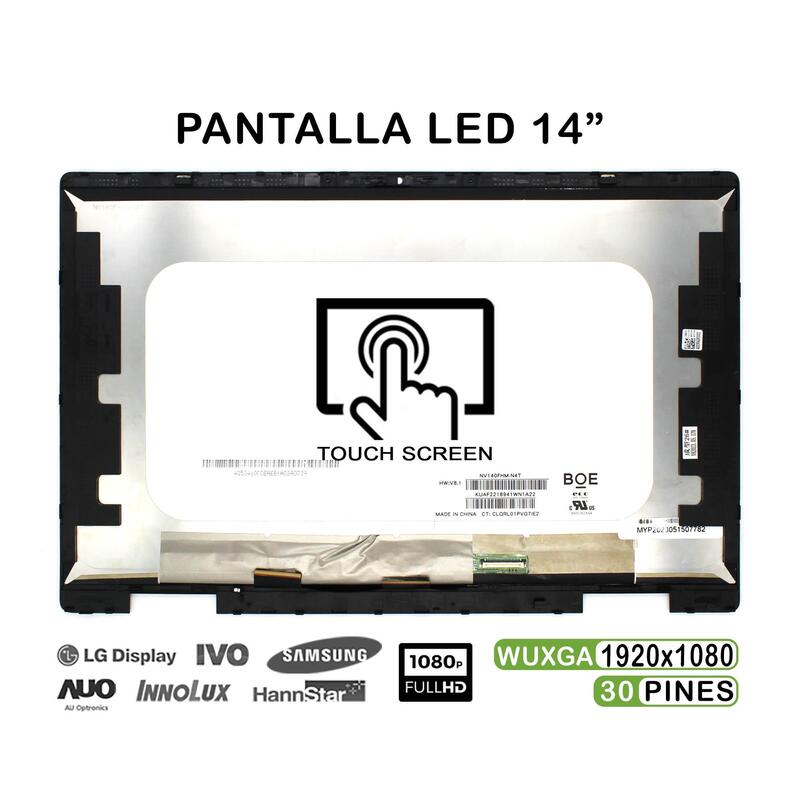Pantalla Táctil Led De 14" Para Portátil Hp Pavilion X360 14 Ek Fhd Con Marco