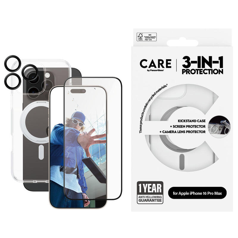 Panzerglass Care By ® 3-In-1 Ceramic Bundle Iphone 16 Pro Max Protector De Pantalla Apple 1 Pieza(S)