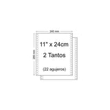 Papel Continuo 11" X 240mm - Juego De 2 Tantos - Envase De 1.500 Unidades - Color Blanco