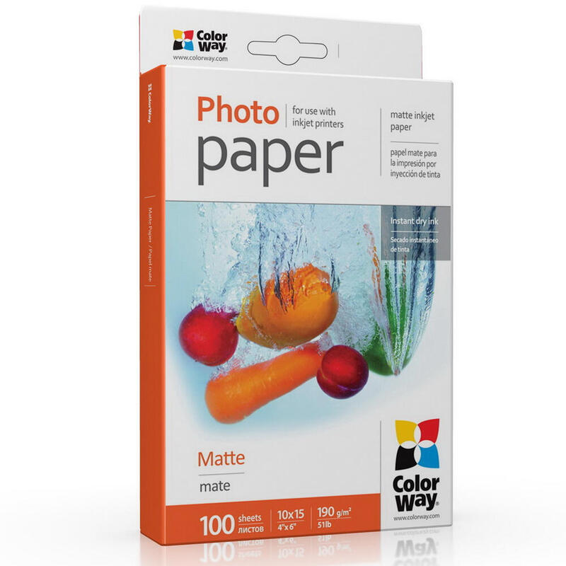 Papel Fotogrã¡Fico Mate Colorway, 100 Hojas, 10x15, 190 G/Mâ²