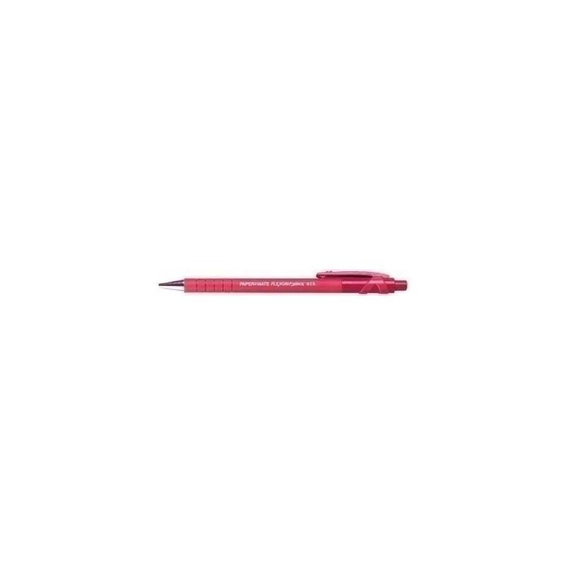 Papermate Flexgrip Ultra Rojo Clip-On Retractable Ballpoint Pen Medio 12 Pieza[S]