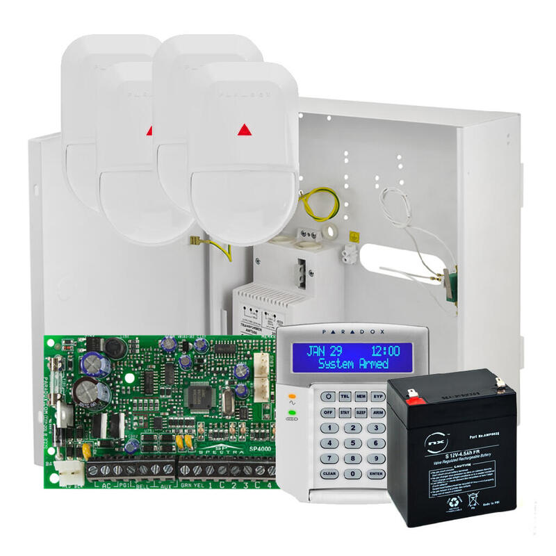 Paradox Kitsp-09 Kit Compuesto Por: 1ud Sp4000 + 1ud Caja-G + 1ud K32lcd + 4ud Nv5 + 1ud Bat-12v5ah. Grado2