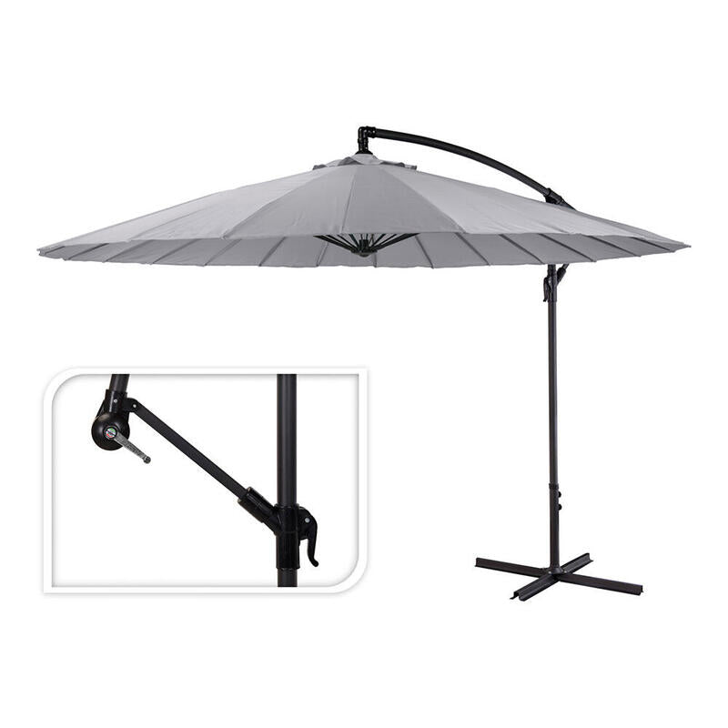 Parasol Excéntrico Altura Maxima 3m Ø300cm Color: Gris Claro