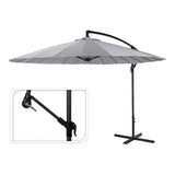Parasol Excéntrico Altura Maxima 3m Ø300cm Color: Gris Claro