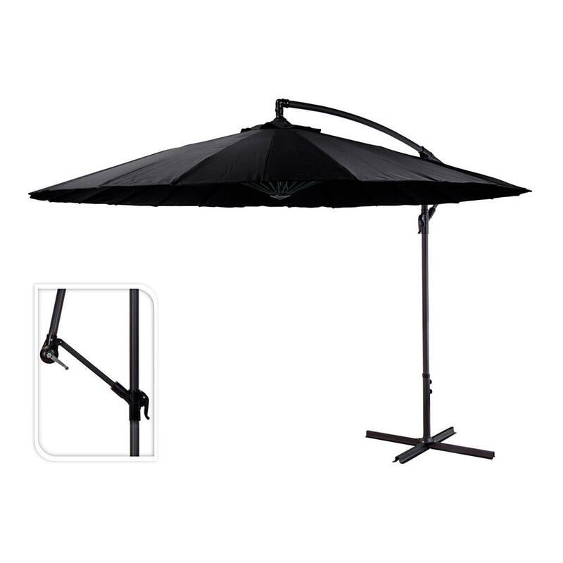 Parasol Excéntrico Altura Maxima 3m Ø300cm Color: Negro