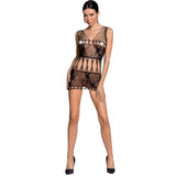Passion  Woman Bs090 Bodystocking Negro Talla Unica