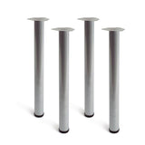 Pata Cilíndrica De Mesa, Modelo 4406, De Acero En Color Aluminio, Ø60 X 710 Mm, 4 Uds