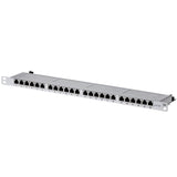 Patch Panel Helos Cat 6a 19 "0.5u 24 Puertos Gris Claro