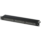 Patch Panel Helos Cat 6a 19 "1u 24 Puertos Negro