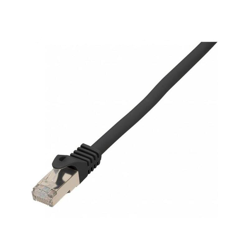 Patchk.Cat6a S / Ftp 0,25m Negro Rj45 Sin Halógenos (Lszh)
