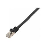 Patchk.Cat6a S / Ftp 0,25m Negro Rj45 Sin Halógenos (Lszh)