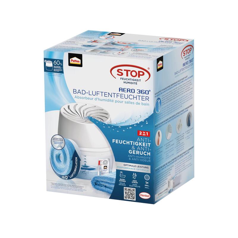 Pattex Luftentfeuchter Gerät Aero Bad Inkl. 450g Tab