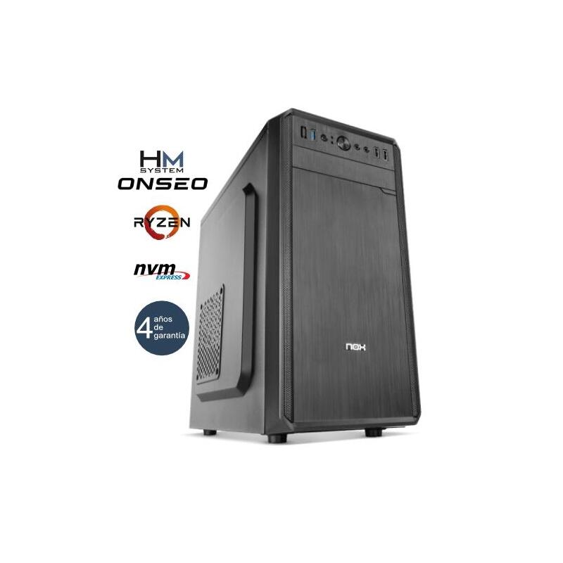 Pc Hm System Ryzen Force C1 Minitorre Mt Amd Ryzen 5 5600g 16gb 500gb M.2 Nvme Usb 3.0 4 Años Garantía 30 Días Doa
