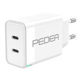 Pedea 40w Usb-C (Pd) Cargador Rápido - 2-Ports Múltiple Handy-Cargador Con Usb-C, Blanco