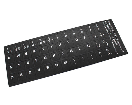 Pegatina Para Convertir Teclado En Idioma Español / Castellano Negro