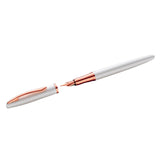 Pelikan Pluma Estilográfica Jazz Noble Elegance P36 Perlmutt Blanco