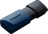 Kingston Datatraveler Exodia M Memoria Flash 64Gb Usb 3.2 Gen 1 Dtxm/64Gb - Con Tapa Movible (Negro + Azul)