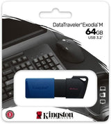 Kingston Datatraveler Exodia M Memoria Flash 64Gb Usb 3.2 Gen 1 Dtxm/64Gb - Con Tapa Movible (Negro + Azul)