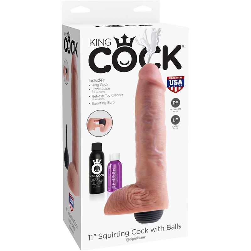 King Cock - Pene Realistico Eyaculador Natural 27.94 Cm