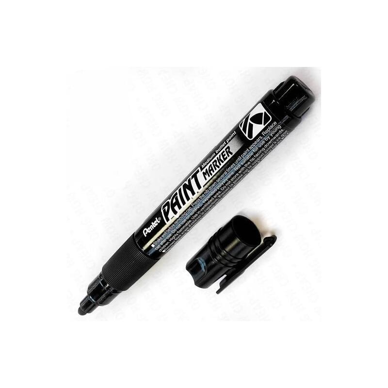 Pentel Paint Marker Marcador Permanente Punta Conica Negro -12u-