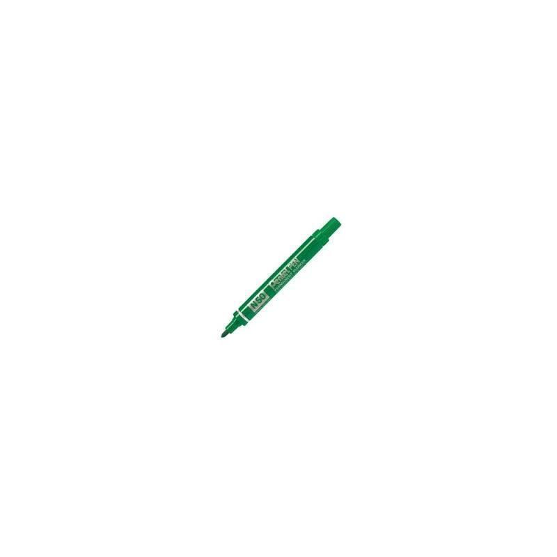 Pentel Pen N50-Be Marcador Permanente Cuerpo Aluminio Verde Y Punta Media Conica -12u-