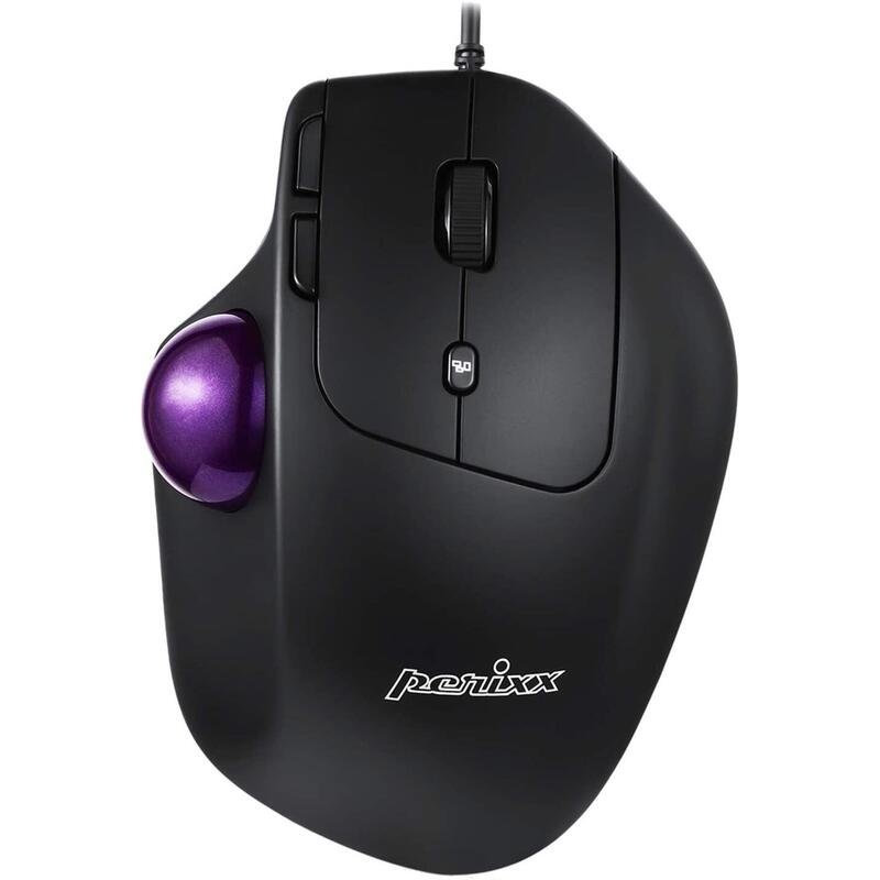 Perixx Perimice-520, Mouse Trackball Ergonómico Con Cable