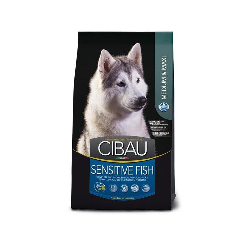 Perro Farmina Cibau Sensitive Fish Medium/Maxi - Comida Seca Para Perros - 12kg + 2kg Gratis