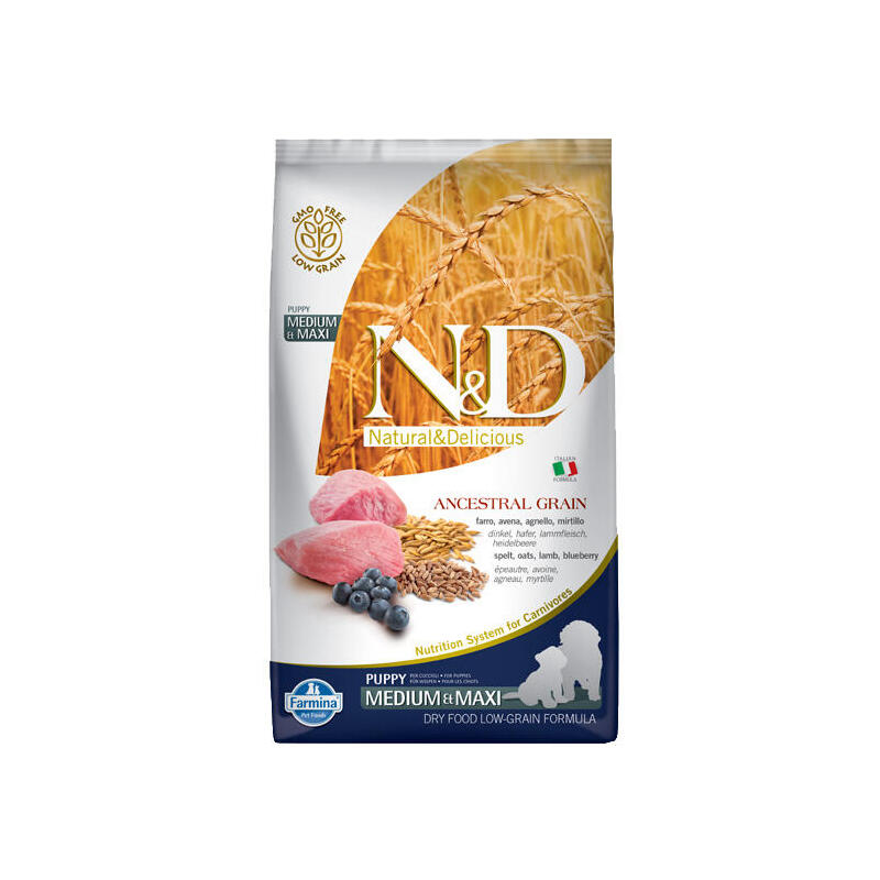Perro Farmina N&D Ancestral Grain Dog Lamb And Blueberry Puppy Medium & Maxi 12kg