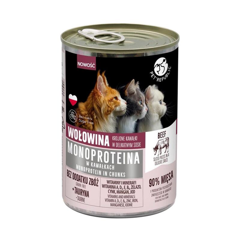Pet Republic Monoprotein Beef In Sauce - Comida Húmeda Para Gatos - 400g